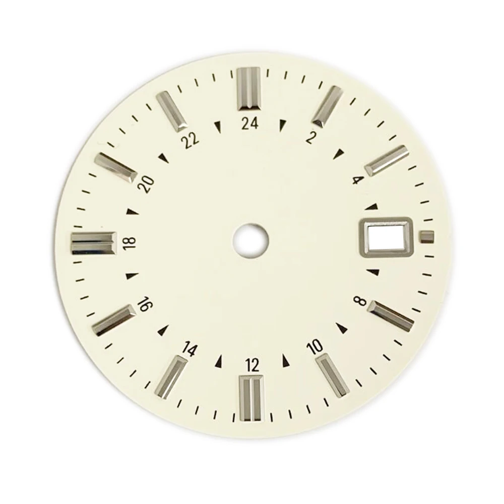 31MM Beige Watch Dial for NH35/36/4R/7S Movement Non-luminous Single Calendar Dial Accessories