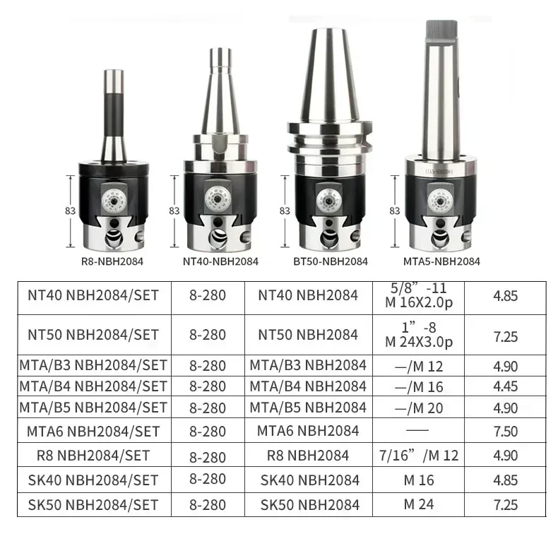 Testa di alesatura NBH2084 Set testa di alesatura NBH BT30 BT40 BT50 NT30 NT40 NT50 R8 Set di attrezzi per alesatura barra di alesatura NBH2084