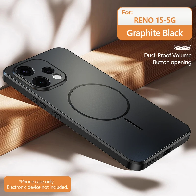 Case for Magsage Magnetic Matte Phone Case for OPPO Reno 15 Pro 5G Fundas for Reno15 Shockproof TPU+PC Wireless Charging Cover