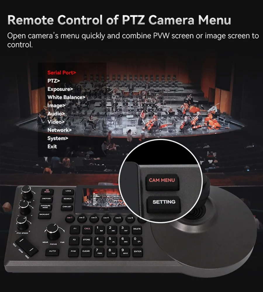 PTZ Controller PoE NDI PTZ Camera Controller 3\