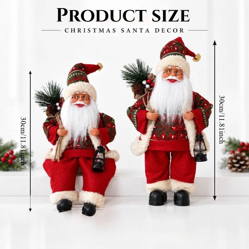 1PC Christmas/New Year decorative , Santa Claus sitting/standing lamp decorative ornament, home desktop atmosphere decoration