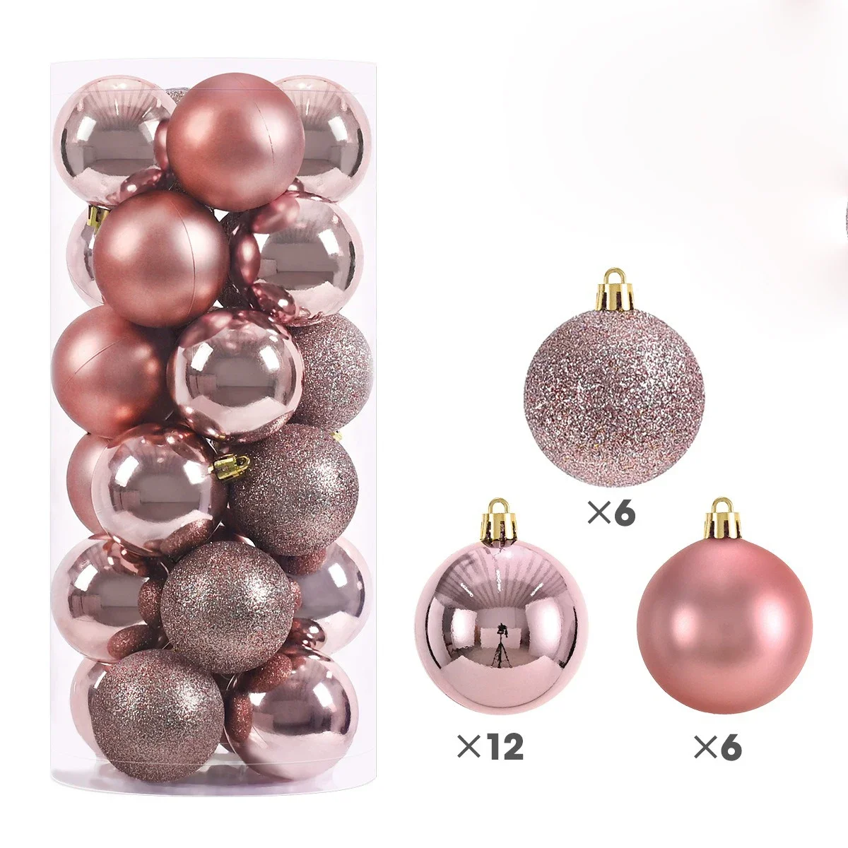 Hot 24Pcs 3/4/6cm Weihnachten Baum Kugeln Mehrfarbige Weihnachten Ball Dekorationen Glitter Weihnachten Baubles ornament Ball Party Wohnkultur – Detail 11