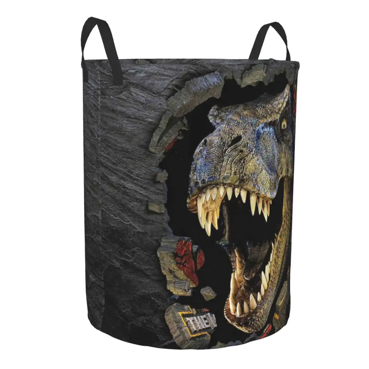 Custom Jurassics Parks Dinosaur Print Laundry Basket Collapsible Toy Clothes Hamper Storage Bin for Kids Nursery