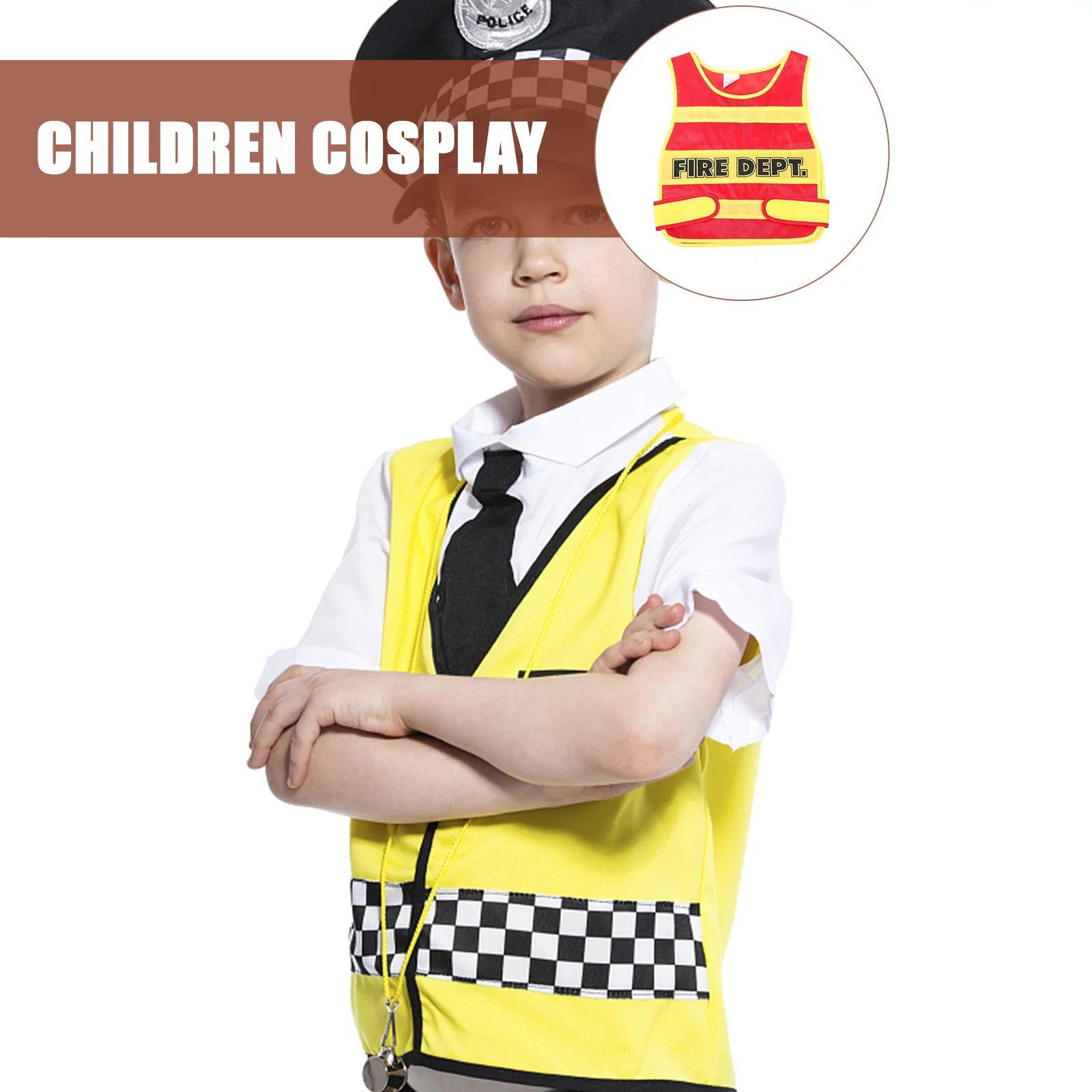 Halloween Costumes Children Fire Uniform Firefighter Vest Toddler Pretend Kids Cosplay