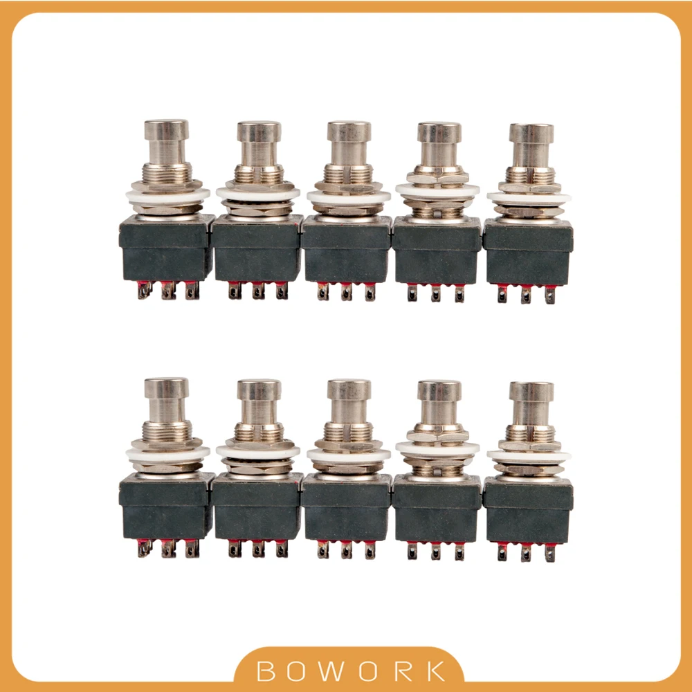 

10PCS 9 Pin 3PDT Switches For Electric Guitar Effects Pedal DIY Box Stomp Foot Metal Switch True Bypass Guitar Parts Accessories