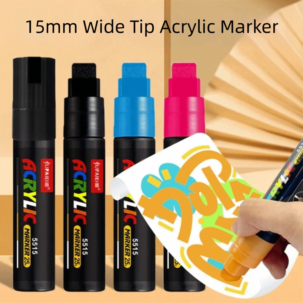 Large Capacity Acrylic Marker Pen 8MM/15MM Line Width 3 in 1 Pen Head POP Pens Sunscreen Waterproof Wide Head Marker Pen