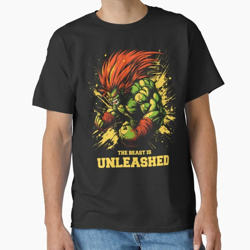 

Blanka 80s Retro Arcade video game Street fighter GYM Martial art gift T-shirt for men Large size Tops S-6XL Mens clothing