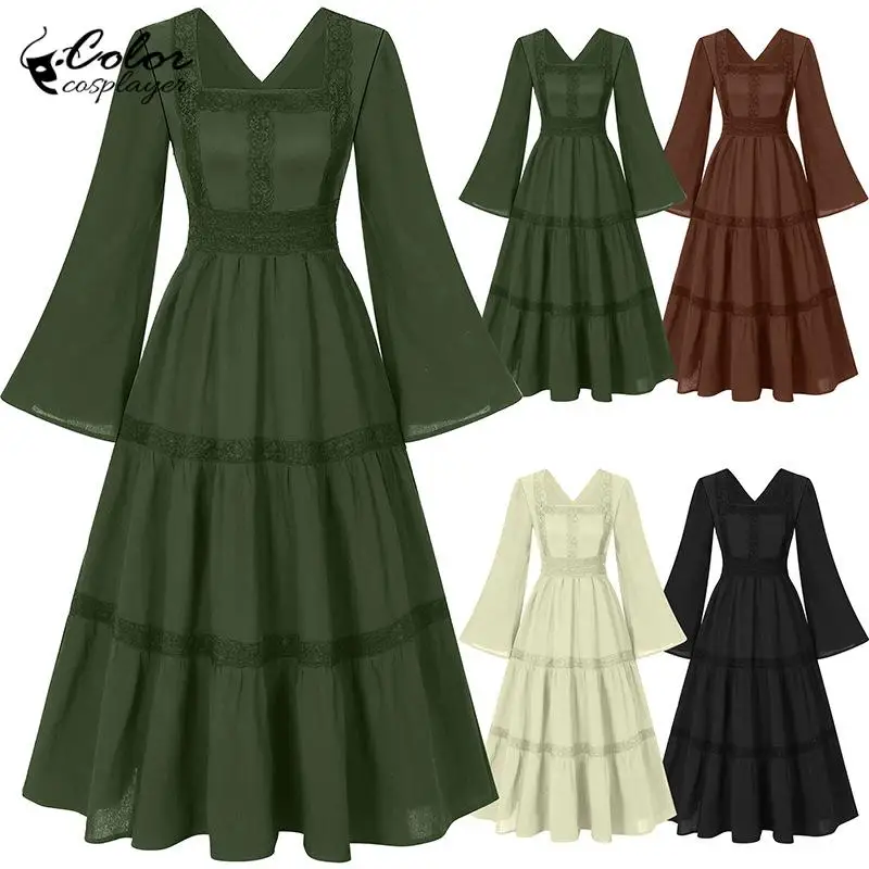 

Color Cosplayer Medieval Lady Dress Vintage Noble Cosplay Costume Carnival Stage Performance Outfit Women European Clothing