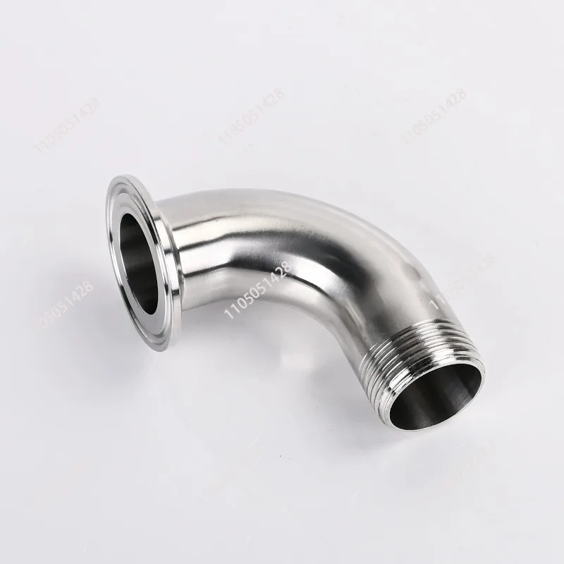304 stainless steel quick-loading outer wire elbow Sanitary grade clamp pipe elbow thread buckle joint Threaded chuck joint