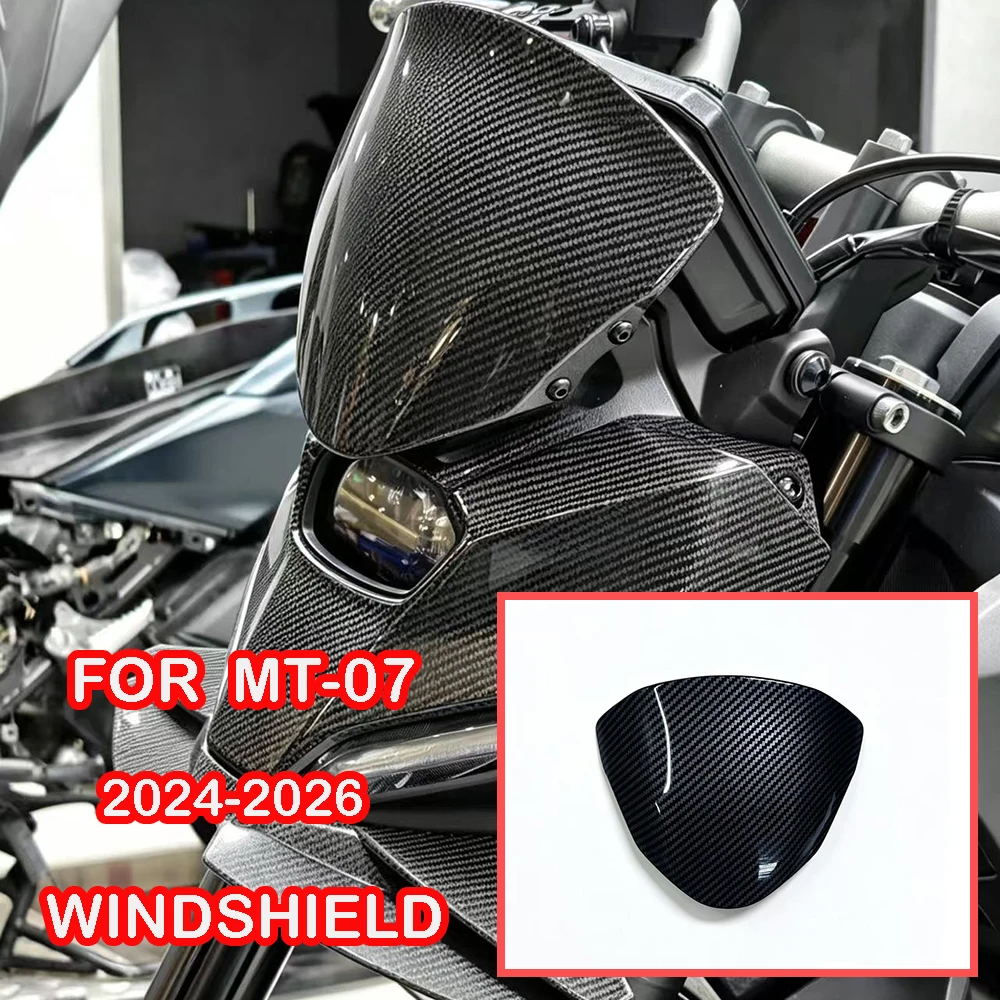 

For MT-07 mt07 MT-09 2024-2026 Carbon fiber Windshield Windscreen Deflector Extension with Bracket Motorcycle Accessories