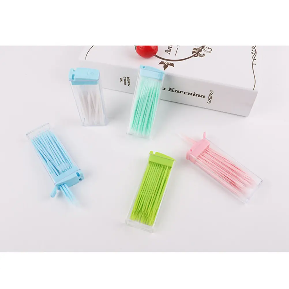 250Pcs Dental Interdental Toothpicks Brush Eco-Friendly Double Head Plastic Teeth Cleaning Oral Care Stick Mixed Color