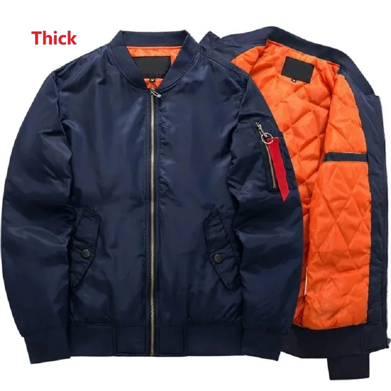 

Men's Fashion Bomber Jacket Thick Warm Autumn Winter Military Motorcycle Jackets Men New Flight Ma-1 Pilot Air Brand Coat