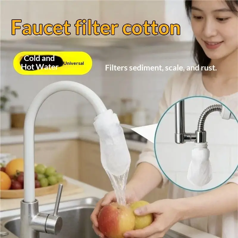 (Ce14)20/50/100PC Water Tap Faucet Filter Cotton Prevents Splashing Removes Sand Filters Tap Water For Kitchen Sink