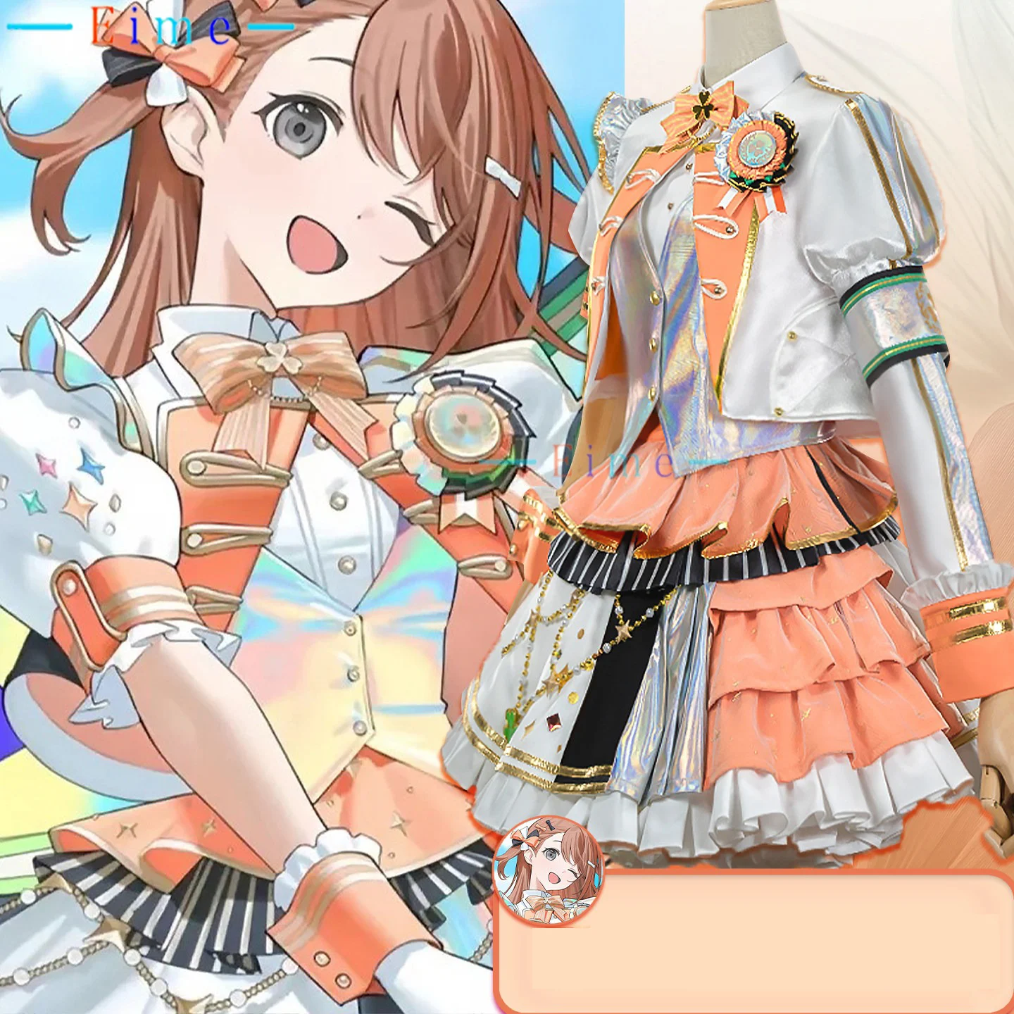 

PJSK Hanasato Minori Cosplay Costumes MMJ 5th Anniversary Thanks Festival Cosplay Dress Halloween Uniform Party Suit Custom Made