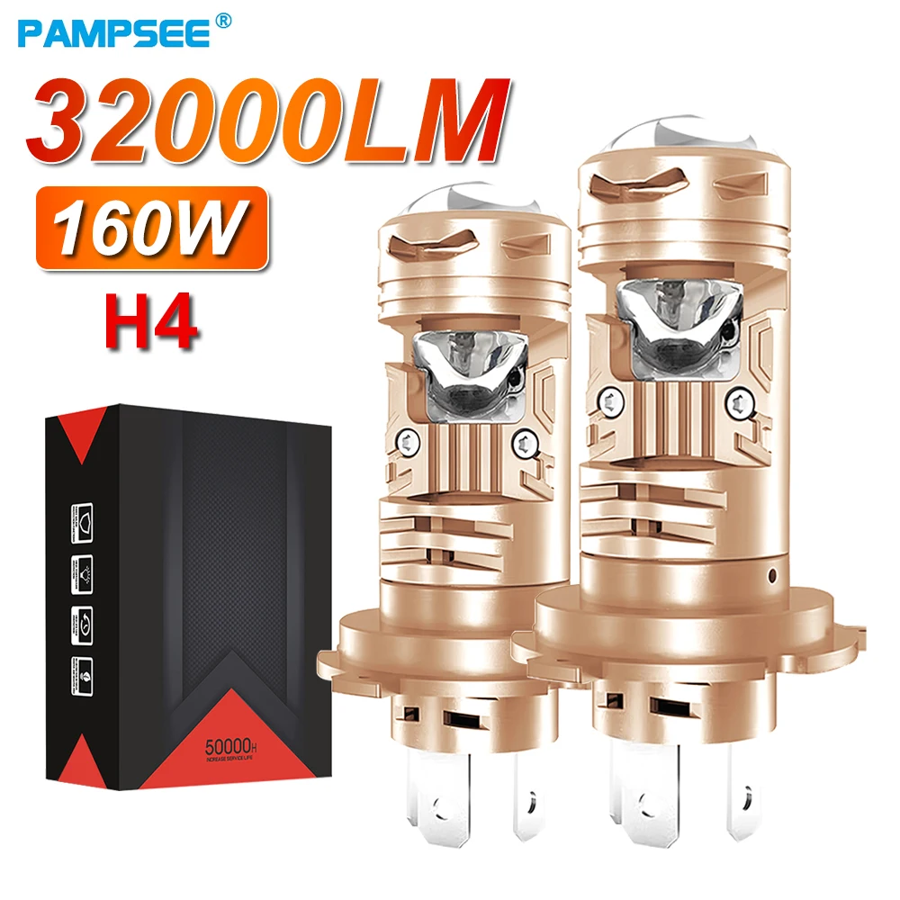 

2PCS 32000LM 160W LED Car Headlamp 9003 HB2 H4 Bulb 12V 24V Automotive H4 Headlight Fog Lamp with Mini Projector Lens