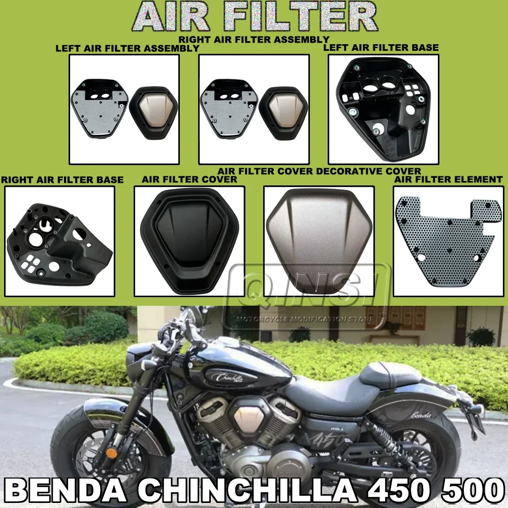 

Motorcycle Air Filter Assembly Engine Left and Right Decorative Cover Air Filter For Benda Chinchilla 500 Chinchilla 450