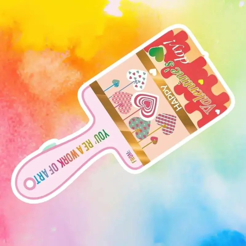 6 Color Watercolor Paint and Valentines Day Card Set For Kid Student Classroom Exchange Game Prize School Party Supplies