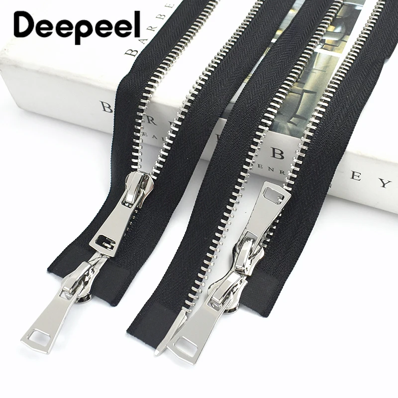 

1/2Pc 8# Metal Zippers 70-120cm Open-End Double Slider Zips Clothes Bag Replace Closure Zipper Repair Kit DIY Sewing Accessories
