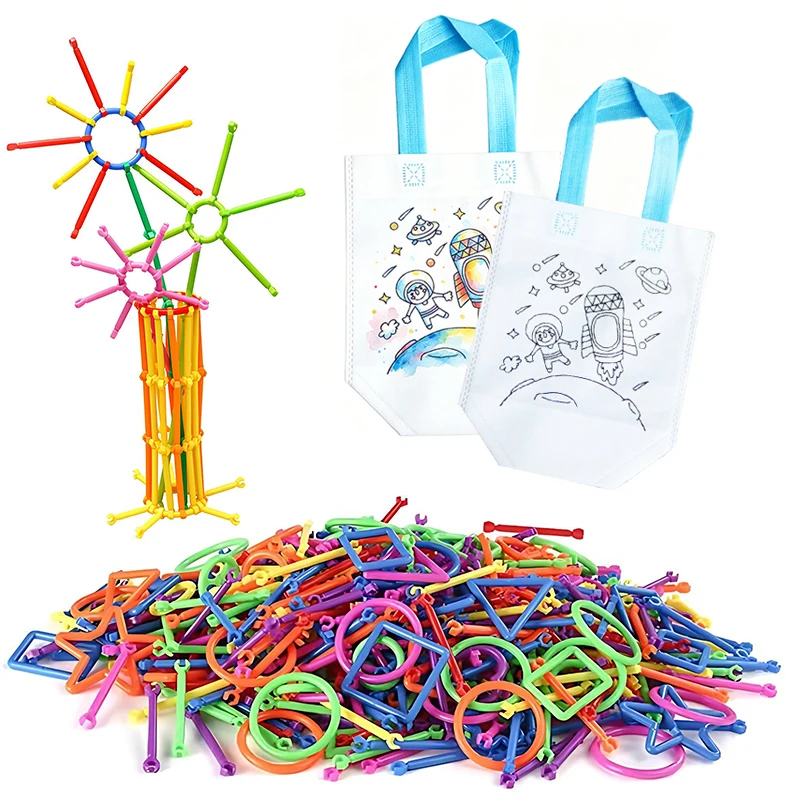 65/130PCS Colorful Smart Stick Random Pattern Graffiti Bag Rewards Gifts Kit DIY Assemble Plastic Rod Designer Wand Projects ZYF