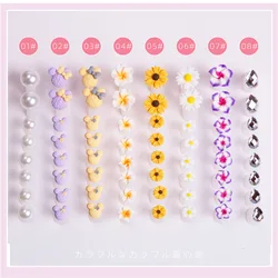 Japanese Manicure Silicone Toe Divider Finger Divider Daisy Purple Flower Drop Pearl Manicure Toe Separator