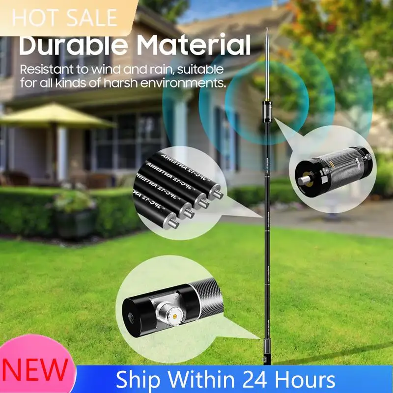 ~ 【EM estoque】JPC-12 para antena de rádio amador 7-50Mhz todas as bandas verticais 40M-6M 8 bandas com regulador deslizante para exterior