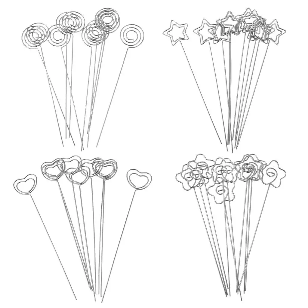Silver Carbon Steel Memo Photo Clips Table Stand Wire Craft Decorative Pieces for Weddings Parties Home Decoration
