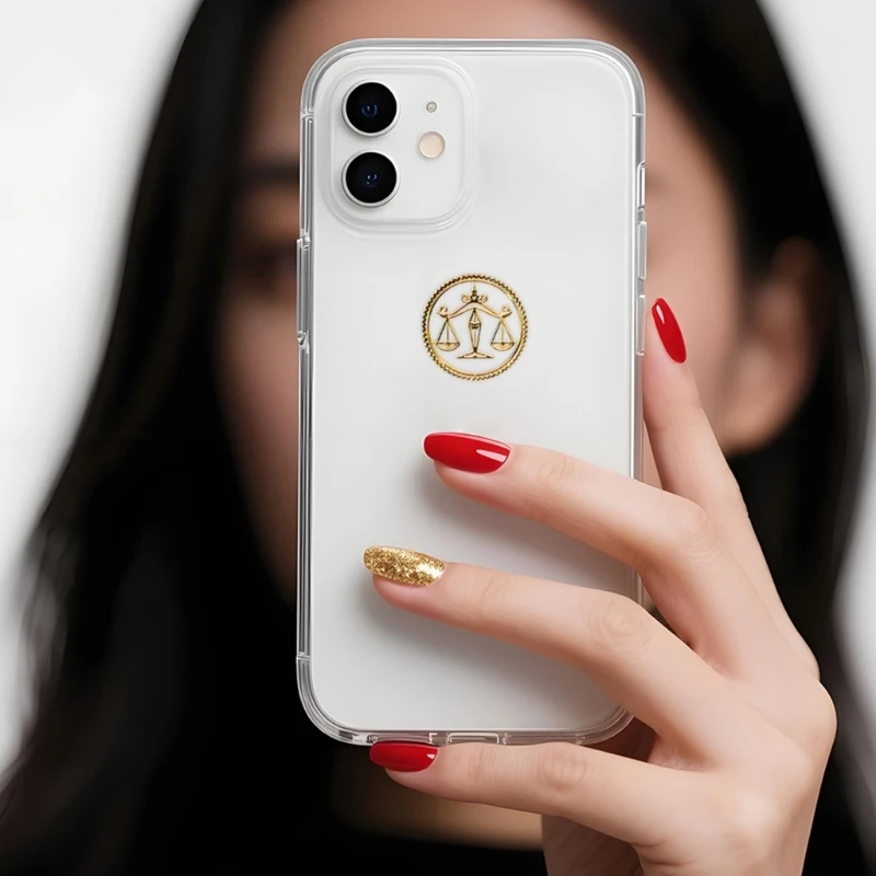

Unique Artisanal Phone Case With Resin Stickers Metallic Copper Individual Adhesive Design