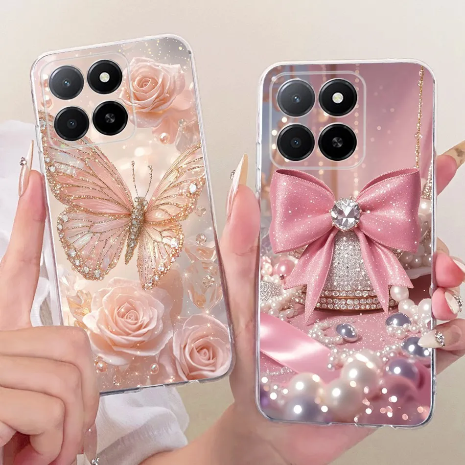 حافظة لهاتف Honor X5b Plus 2025 على شكل فراشة على شكل زهرة لطيفة على شكل قطة لهاتف Honor X5B X 5b Plus 4G حافظة لهاتف من السيليكون الناعم من البولي يوريثان #2