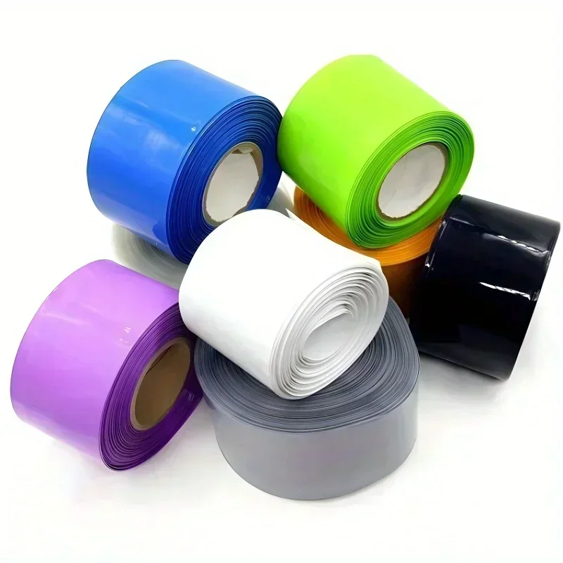 1/2/5 m PVC-Schrumpfschlauch, Breite blau, mehrfarbig, schrumpfbare Kabelhülle, Hülle, Pack-Abdeckung für 18650 Lithium-Batterie, Filmwickel