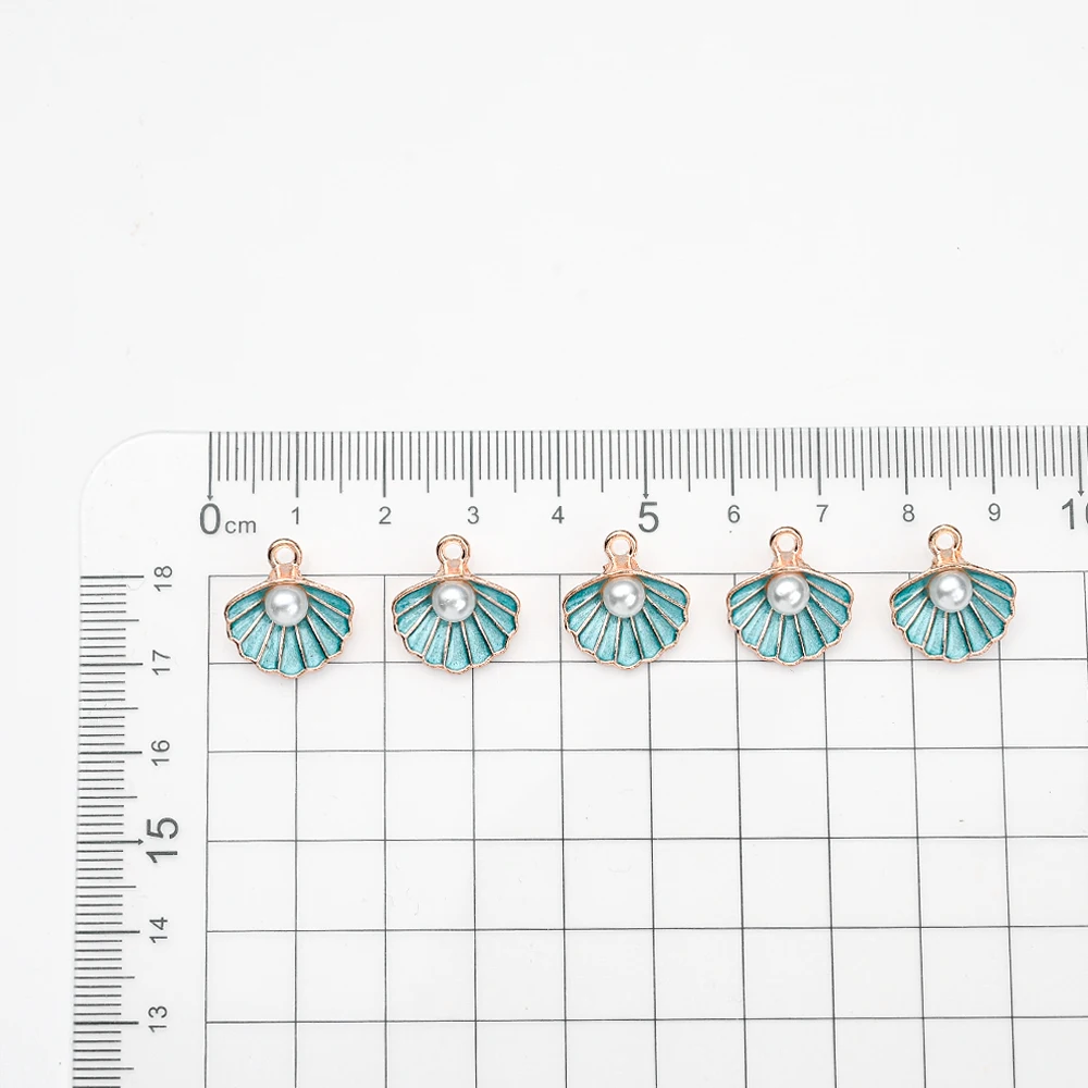 10pcs Alloy Enamel Charm  Diy Ocean Shell Stripe Shell Handmade Craft Pendant Making For Jewelry Necklace Accessories Wholesale