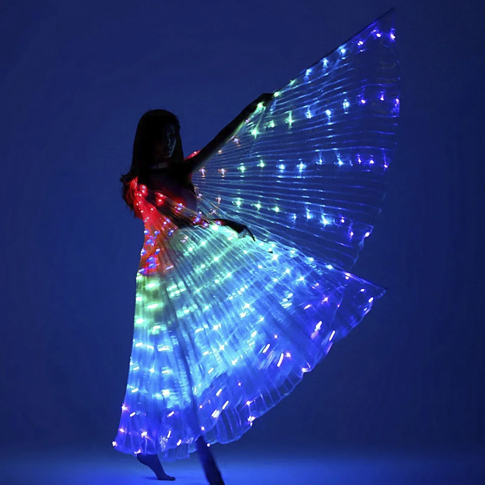 Luminous LED Butterfly Wings Isis Wings Light Up Belly Dance Wings Glow Angel Dance Adults Child Performance glowing  lighted