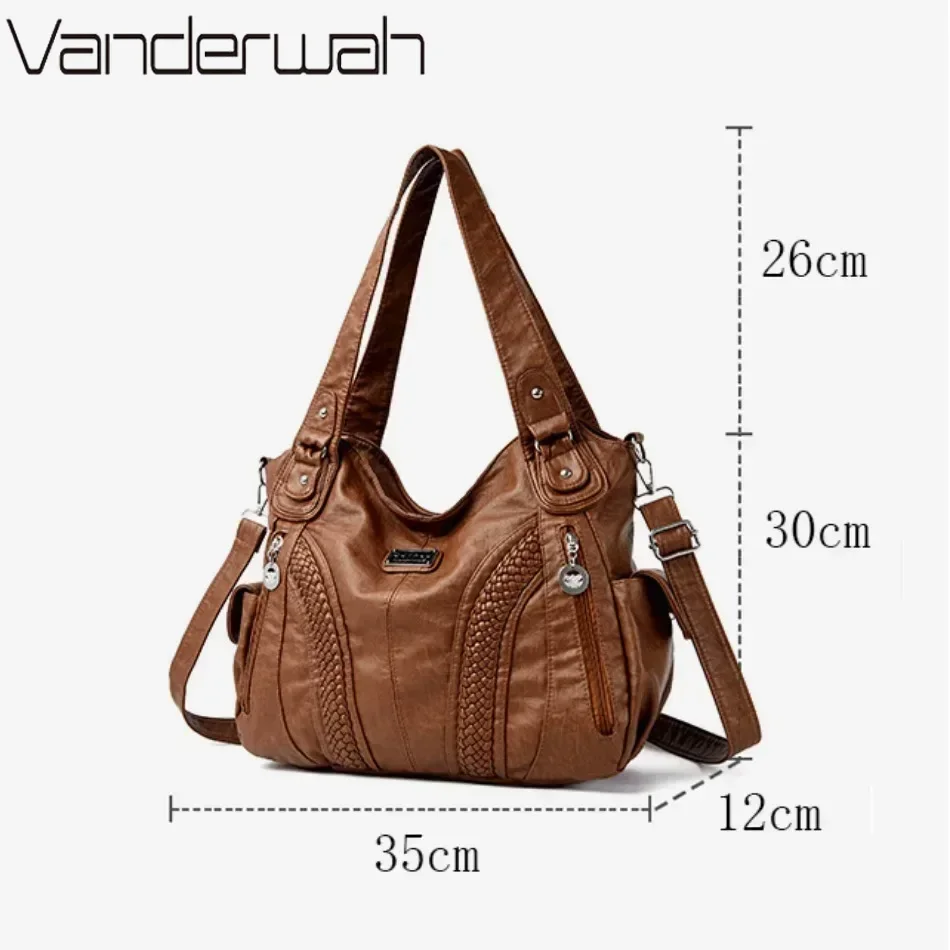 High Quality Soft Leather Large Capacity Women Tote Bags Luxury Shoulder Crossbody Bag for Women 2024 Female Handbags Purse Sac