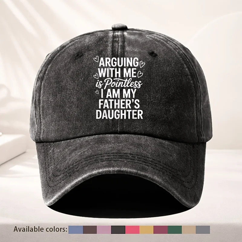 Unisex Baseball Cap, Vintage Washed Style, with the Fun Text Print 