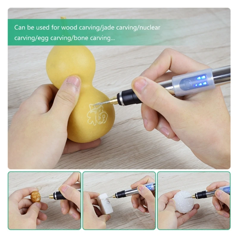 Mini Electric Drill Electric Carving Pen Engraver Grinder 3.7V Grinding Machine USB Rechargeable 3 Speed Polishing