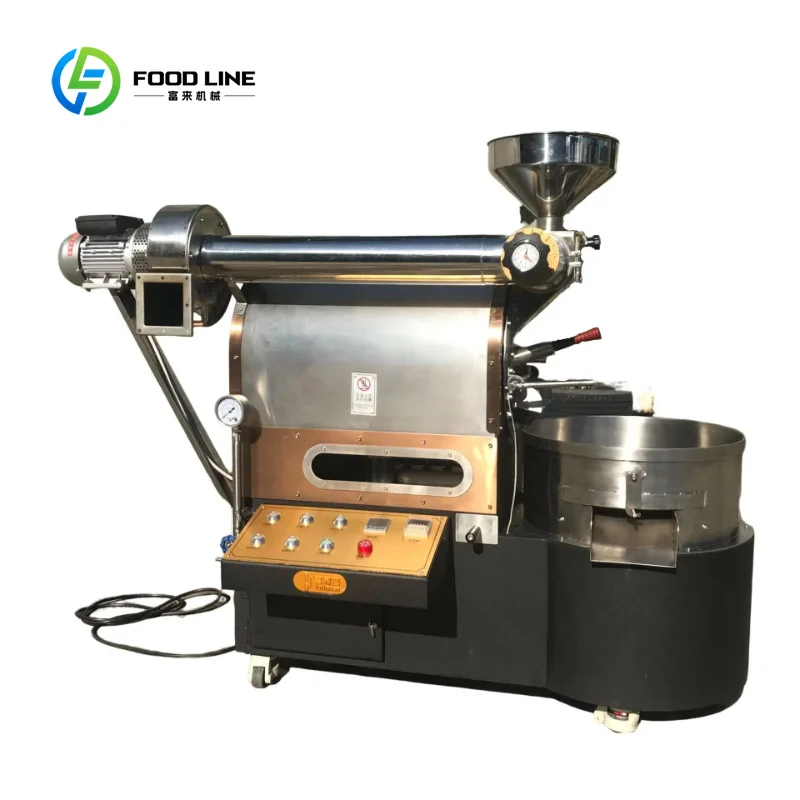 Customized 2KG Commercial Household Coffee Roaster Stainless Steel Automatic Coffee Bean Roasting Equipment