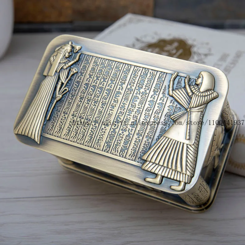 

New Metal Creative European-Style Jewelry Box Egyptian Rectangular Desktop Storage Box