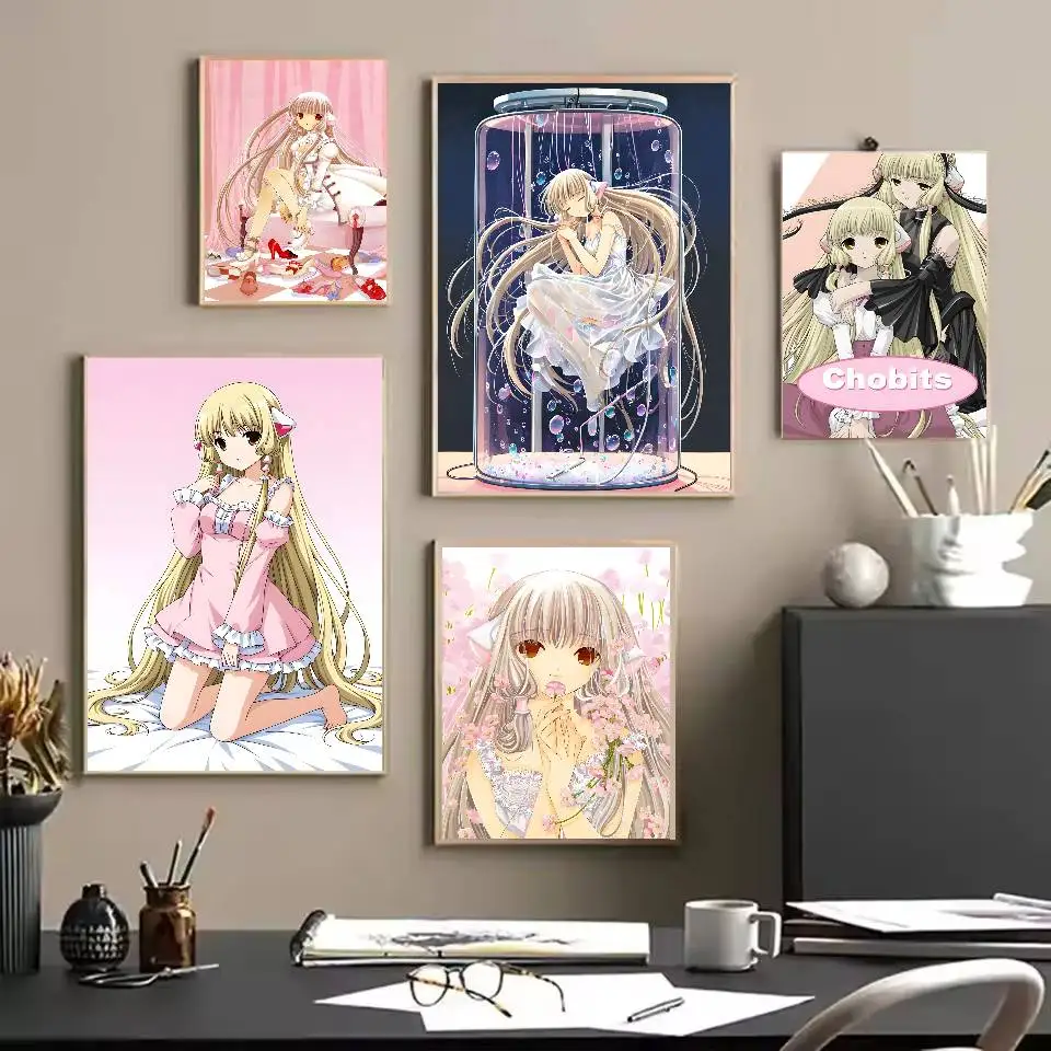 C-Chobits الكرتون لطيف أنيمي المشارك ذاتية اللصق الفن ورقة مقاومة للماء ملصق مقهى بار النوم غرفة جدار ديكور