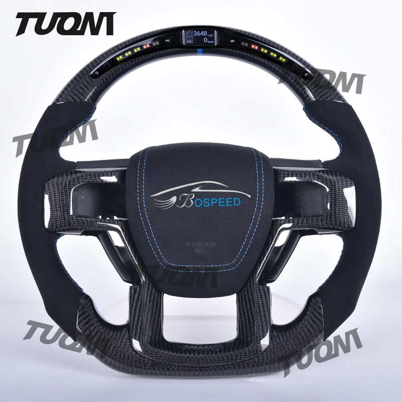 

LED Display Carbon Fiber Car Steering Wheel Customization For Ford F150 Raptor