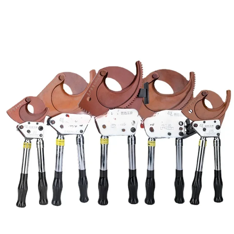 Ratchet Cable Scissors J40/52/75/95/100 Manual Gear Wire Cutter Tangent Pliers Copper and Aluminum Cable