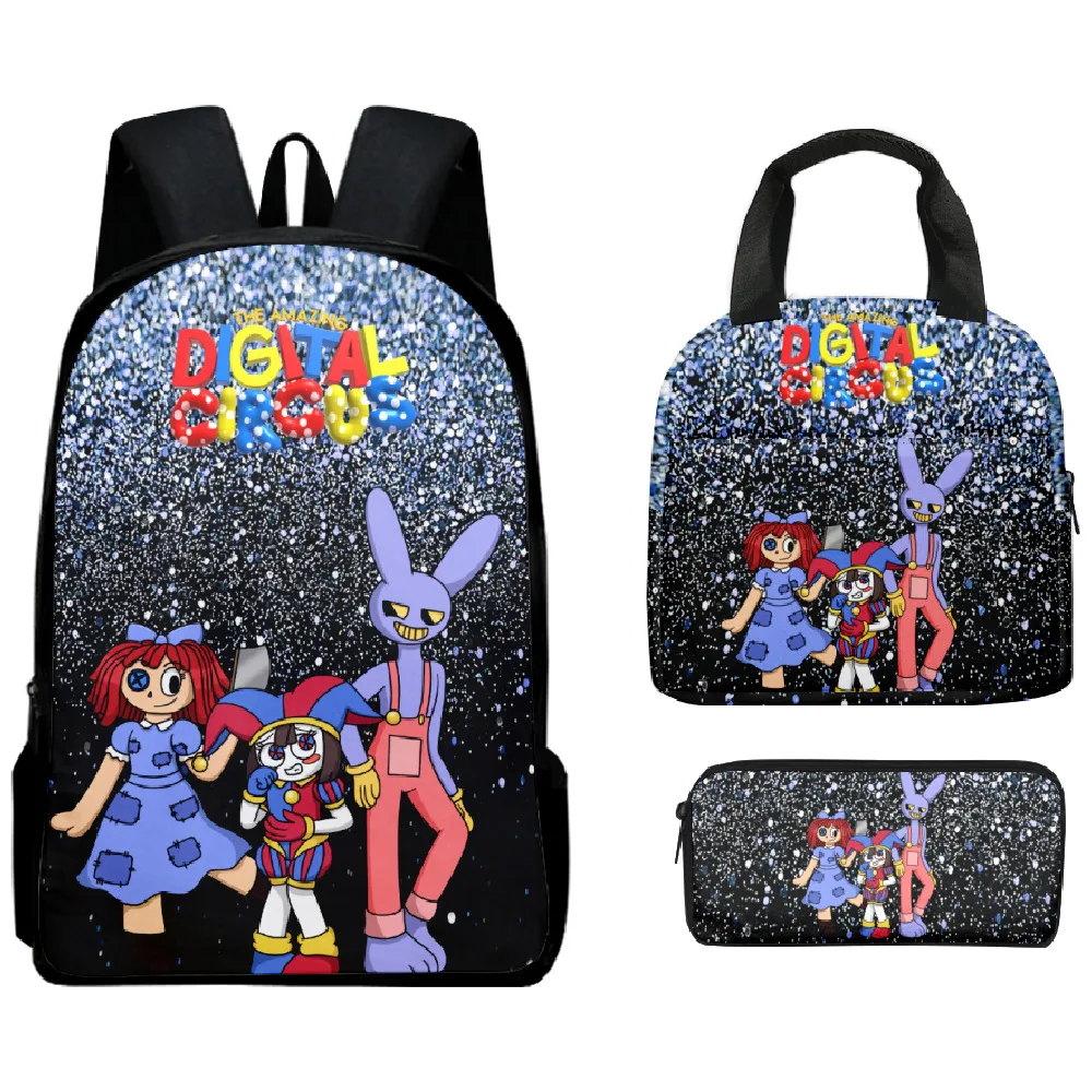 

Hip Hop Popular The Amazing Digital Circus 3D Print 3pcs/Set pupil School Bags Laptop Daypack Backpack Lunch bag Pencil Case