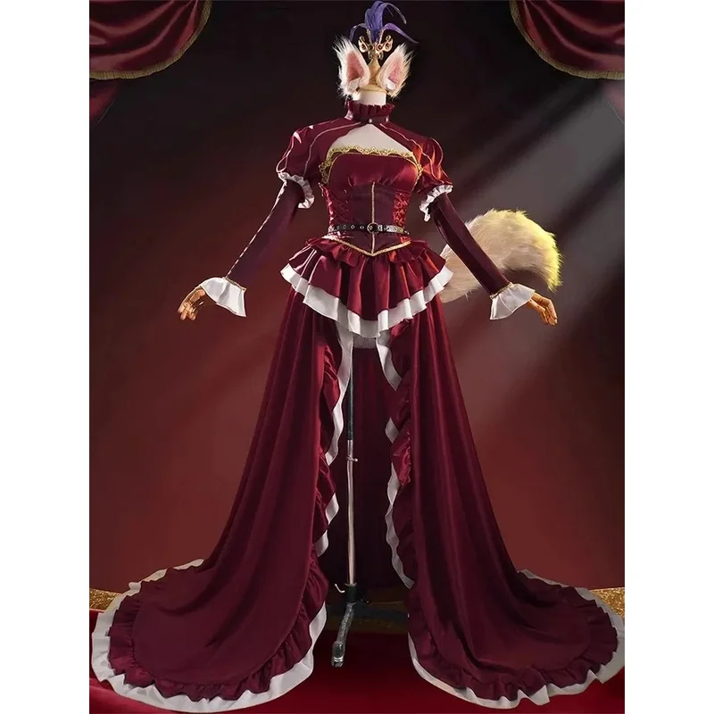 Identity V Bloody Queen Cosplay Mary New Skin Archduchess Costume Wig Shoes Ear Prop For Women Halloweenx;8'm6,
