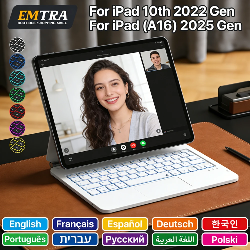 

Магнитный смарт-чехол Magic Multi-angle Keyboard для iPad 10/11-го поколения (A16, A3354, A3355, A3356, A2696) с функцией ультрадолгого времени работы в режиме ожидания