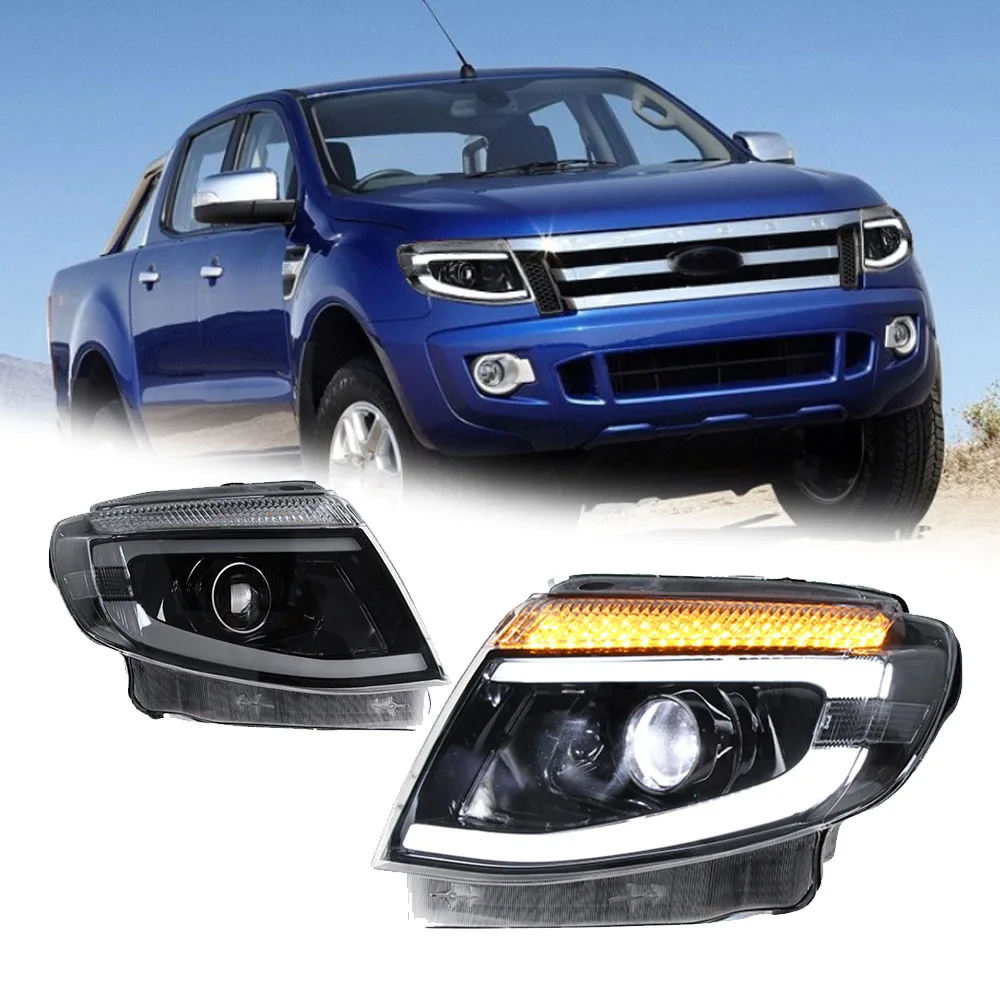 Hot LED HeadLights for Ford Ranger T6 12-14 LHD RHD style led DRL Car head lamp Assembly Signal Auto Accessories Modified Lamp