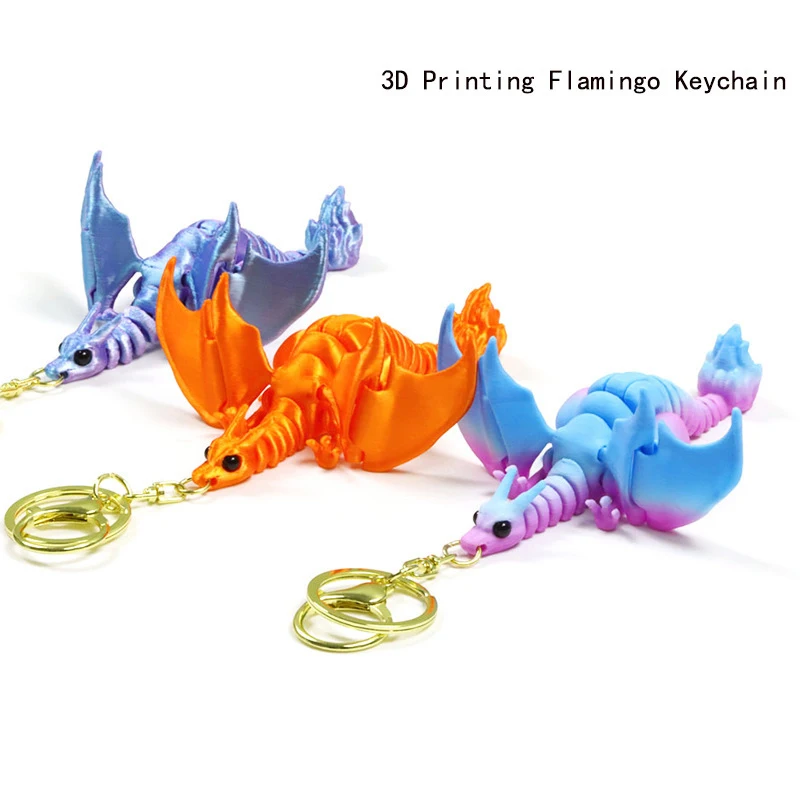 漫画アニメ火を吐くドラゴンおもちゃの置物3Dプリントおもちゃシミュレーション動物ドラゴンおもちゃ関節可動男の子ギフトキーホルダー