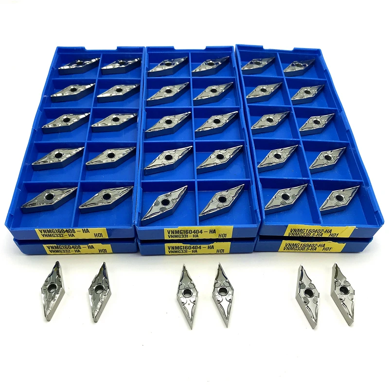 

VNMG160402 VNMG160404 VNMG160408 HA H01 Алюминиевые пластины Внешний токарный инструмент Токарная вставка с ЧПУ Токарная пластина для резки алюминия и меди