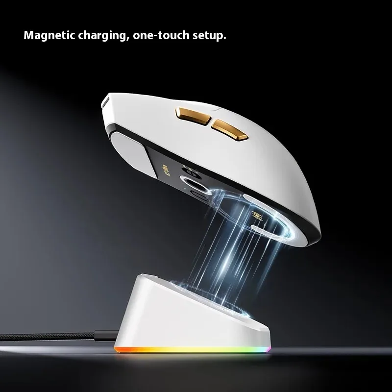 MCHOSE K7 Mouse da gioco ultraleggero Esports 8K Wireless con ricarica magnetica Mouse da gioco con sensore PAW3950