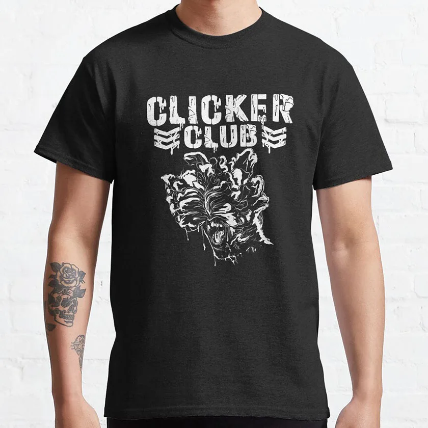 Funny Clicker Club The last of us vintage game graphic t shirts for men 100% cotton plus size clothes tops