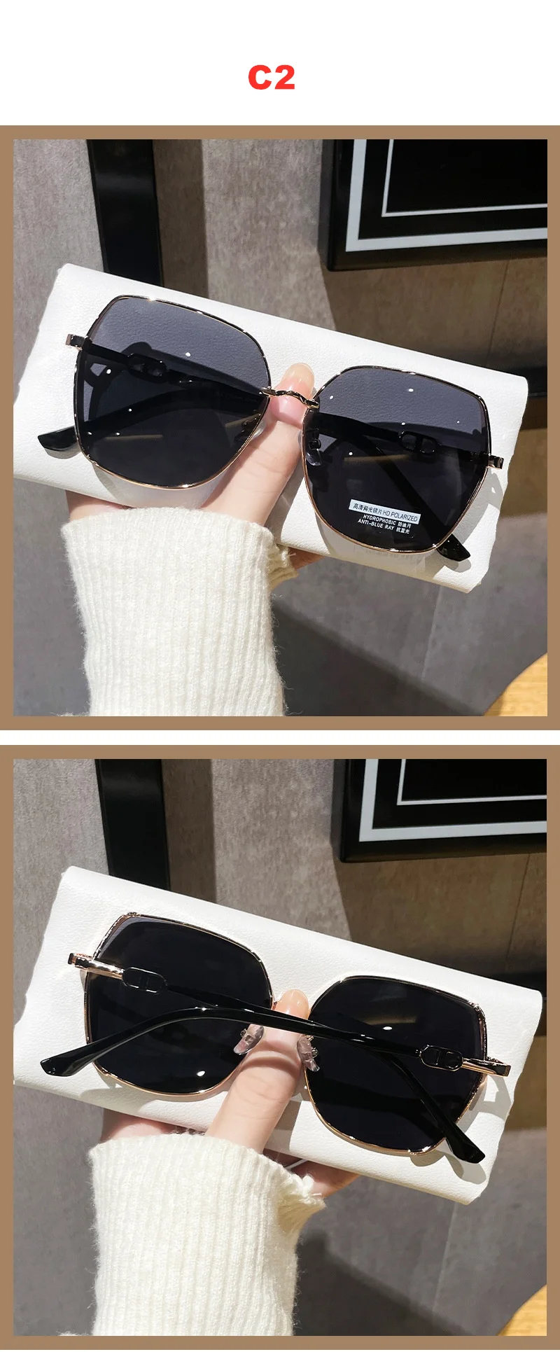 Luxuriöse polarisierte Sonnenbrille für Damen – Hochwertige, leichte DS-3134 im neuen Stil – Modisches Augenschutz-Accessoire – Detail 7