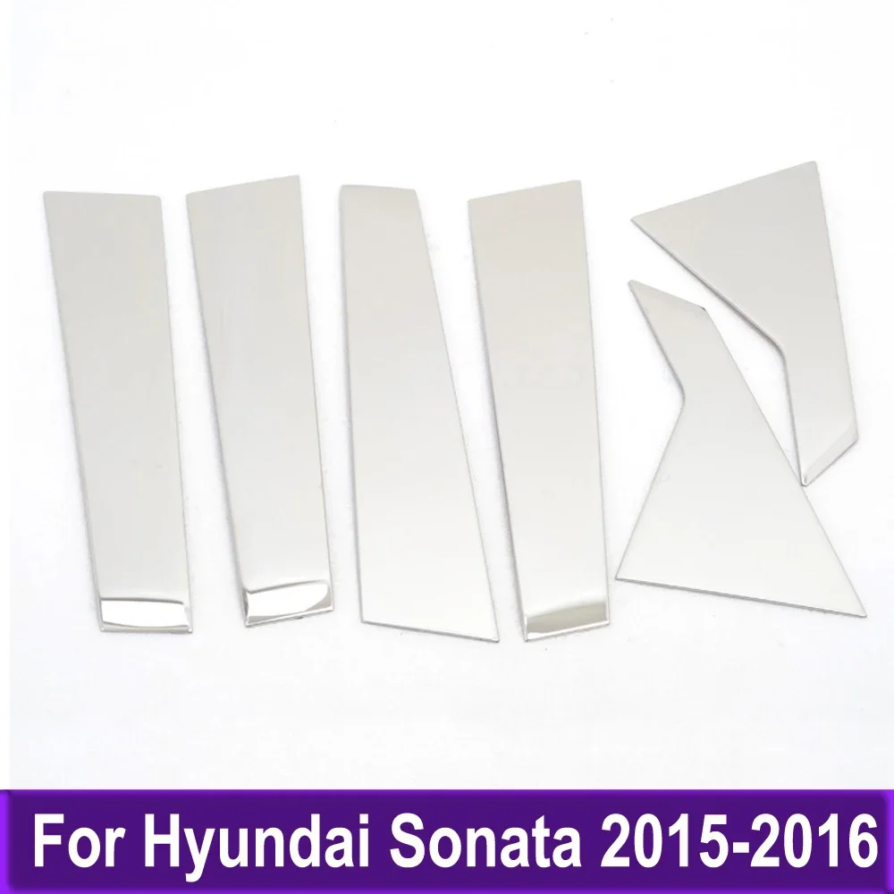 

Car Styling Accessories Stainless Steel Window Frame Center Pillars Cover Trim For Hyundai Sonata 2015 2016