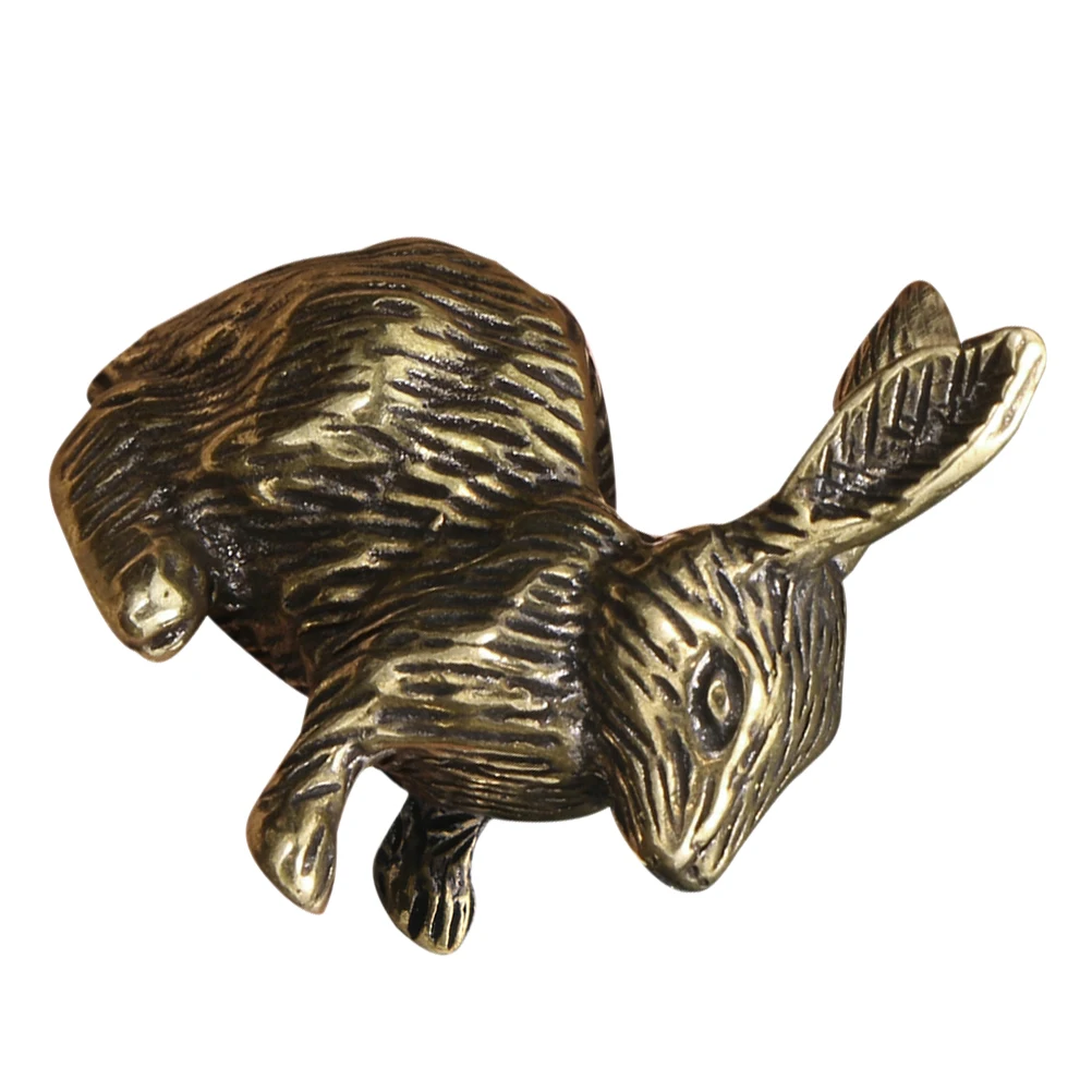 

Creative Brass Ornament Vintage Statue Desktop Decor Home Office Retro Animal Charm Mini Copper Craft Lucky Rabbit Decor Small